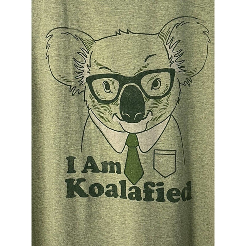 Chemistry T-Shirt Size Large Green Koala Bear Motif “ I AM KOALAFIED” - Picture 2 of 7